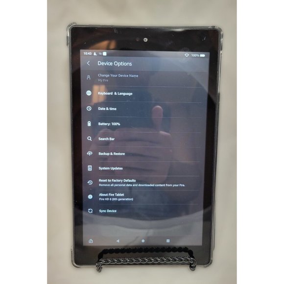 Amazon Kindle Fire HD 8" (8th Gen) L5S83A Black Charger 16 GB Gray Cover Bundle - Picture 2 of 4